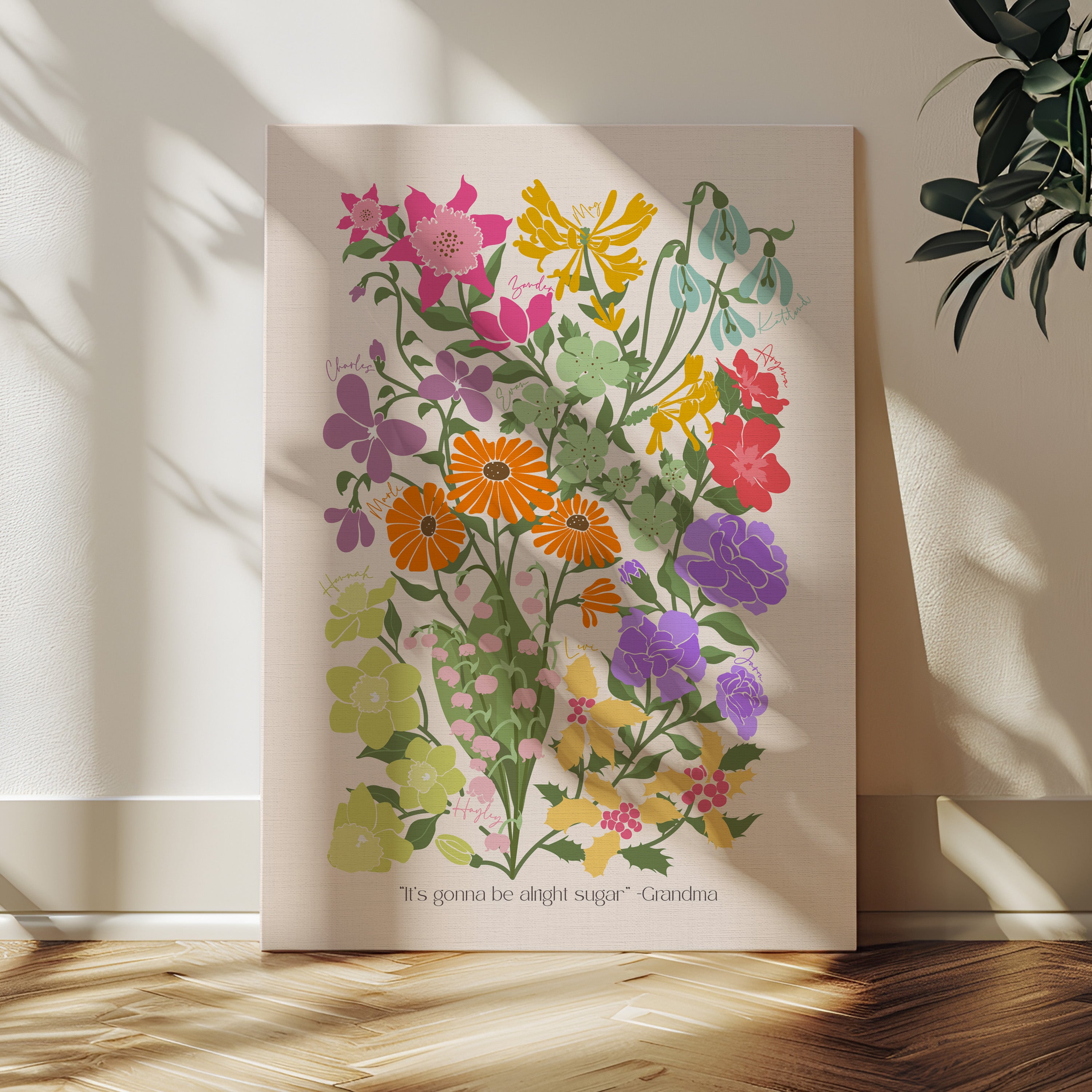 Bloom: Family Birth Flower Canvas