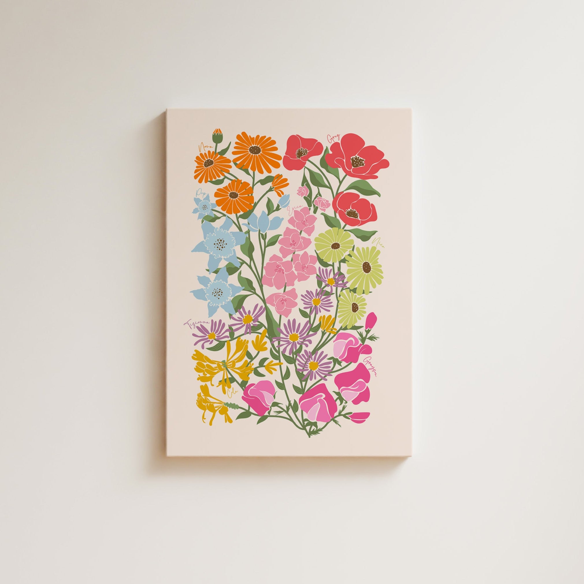 Bloom: Family Birth Flower Canvas