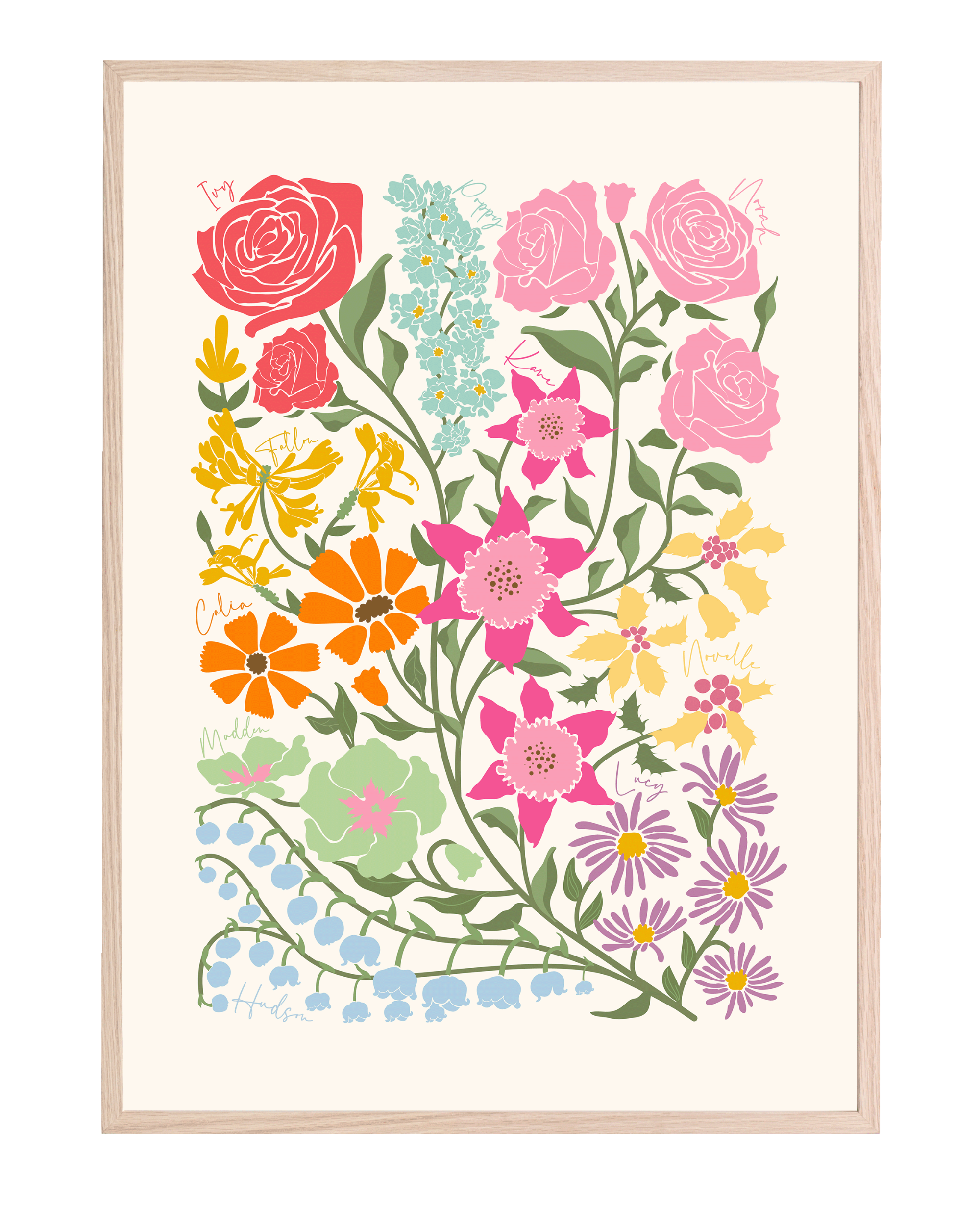 'In Bloom' Family Birth Flower Illustration