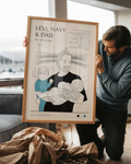 Daddy and me football print keepsake
